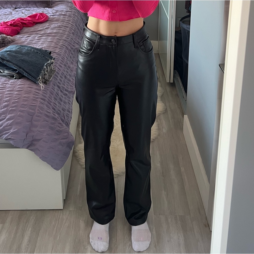 Black leather jeans from Abercrombie